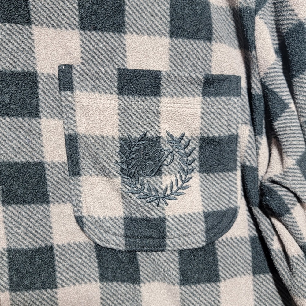 Victoria's Secret PINK‎ Women's Large Pajama Top Oak Black Plaid - Picture 4 of 4